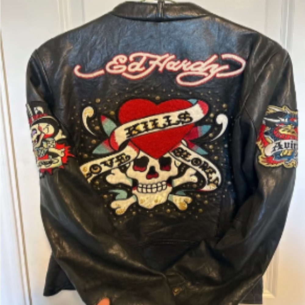 Ed Hardy X Avirex leather jacket